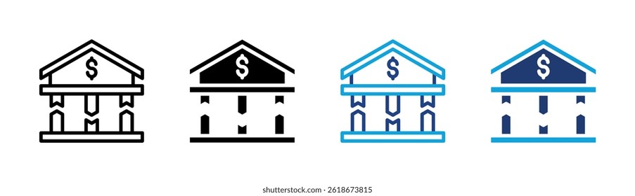Elemento del icono del banco para el diseño