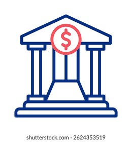 Elemento del icono del banco para el diseño