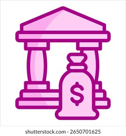 Elemento del icono del banco para el diseño