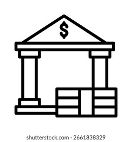 Elemento del icono del banco para el diseño