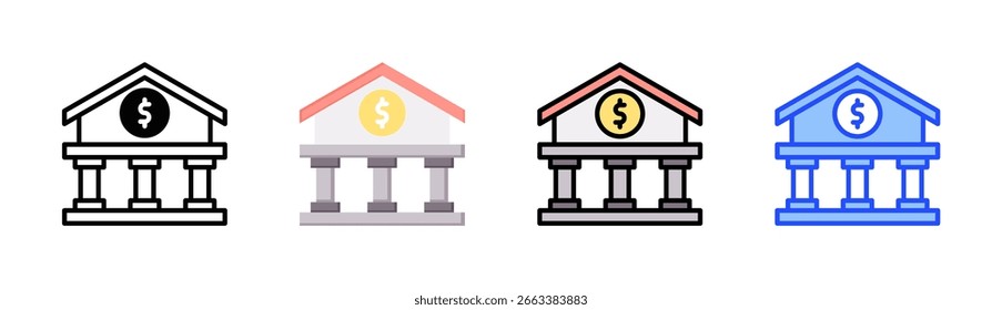 Elemento del icono del banco para el diseño