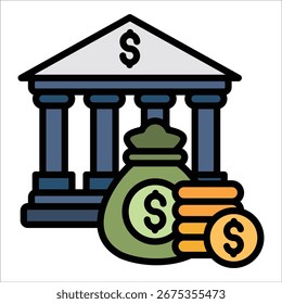 Bank Icon Element For Design