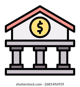 Elemento del icono del banco para el diseño