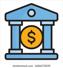 Elemento del icono del banco para el diseño