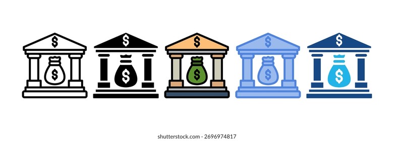 Elemento del icono del banco para el diseño