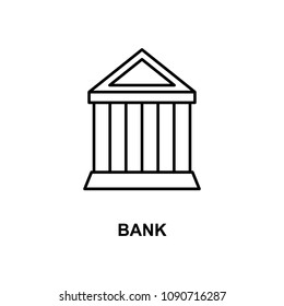bank icon. Element of simple web icon with name for mobile concept and web apps. Thin line bank icon can be used for web and mobile on white background