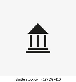 Bank icon. Financial building icon. Courthouse symbol.