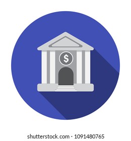 Bank icon in flat design.