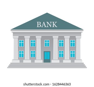 Bank Icon Flat Design Building Columns Stock Vector (Royalty Free ...