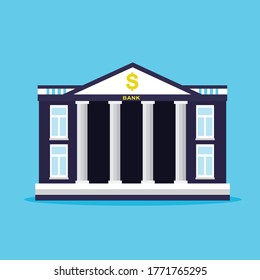 Bank icon flat design. Vector illustration