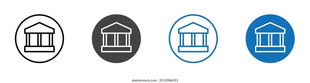 Conjunto de marcas de iconos editables planos de iconos bancarios.