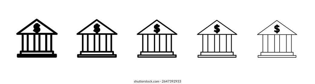 Bank icon flat illustration set logo