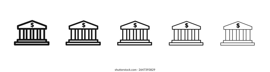 Ícone do banco ilustração plana definir logotipo