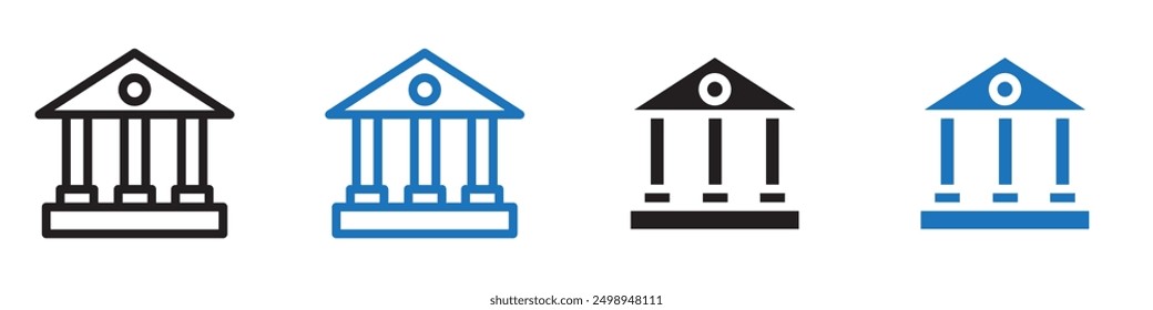 bank icon Flat illustration vector