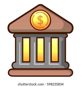 Bank icon. Flat illustration of bank vector icon for web