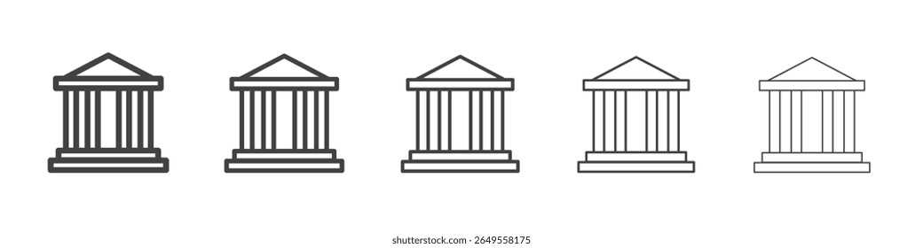 Icono de banco logotipo de contorno simple plano