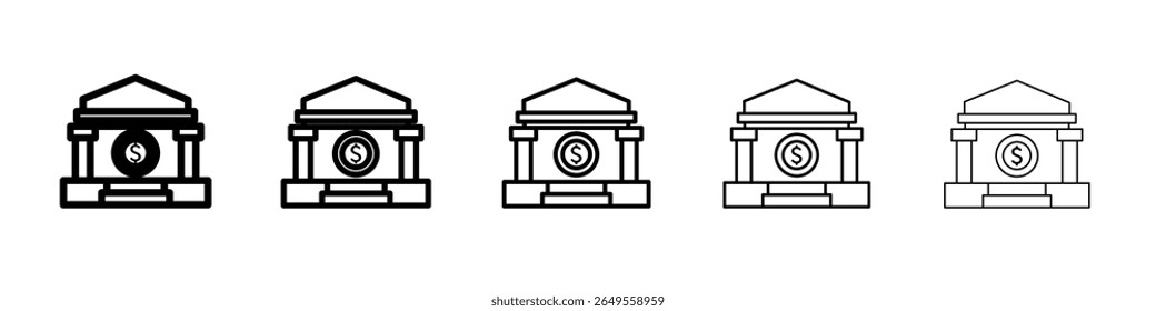 Banksymbol flache einfache Umrisslinie Logo