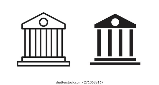 Bank icon. flat and stroke style Collection. simple symbol
