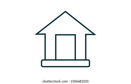bank icon. Flat style graphical symbol used for website.