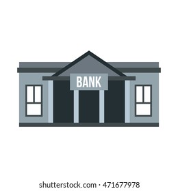 Bank icon in flat style isolated on white background. Finance and safety symbol