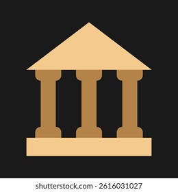 Bank icon in a flat style. A modern and minimalist financial icon