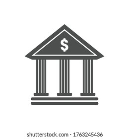 Bank icon. Flat vector graphic in white background.