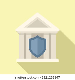 Bank icon flat vector. Policy risk. Accident injury