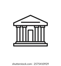 Bank icon Flat vector set outline