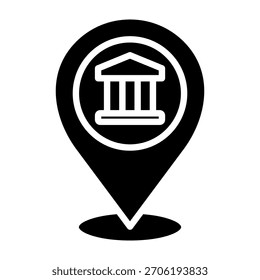 Ilustración vectorial de diseño de glifo de icono de banco