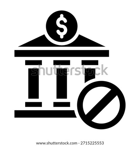 Bank Icon Glyph Design Vector Illustration