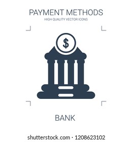bank icon. high quality filled bank icon on white background. from payment methods collection flat trendy vector bank symbol. use for web and mobile