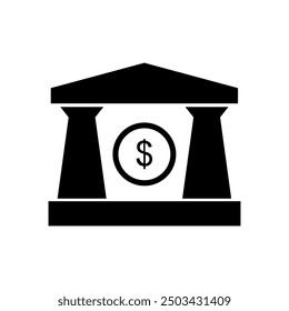 Bank icon illustrated on background