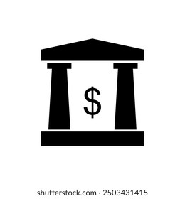 Bank icon illustrated on background