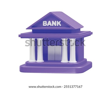 Bank icon illustration 3d render