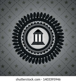 bank icon inside black emblem. Vintage.