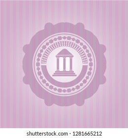 bank icon inside pink icon or emblem