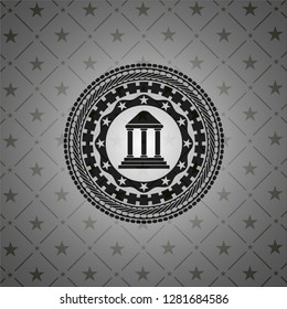 bank icon inside realistic dark emblem