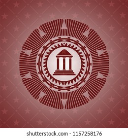  bank icon inside red emblem