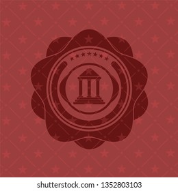 bank icon inside red emblem