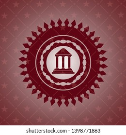 bank icon inside red emblem