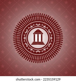 bank icon inside red icon or emblem. 