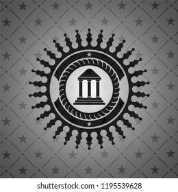 bank icon inside retro style black emblem