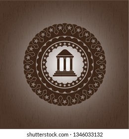 bank icon inside wood emblem