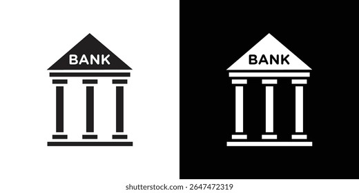 Bank icon Isolated flat vector in outline