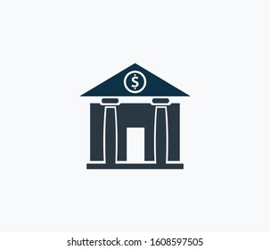 Bank icon isolated on clean background. Bank icon concept drawing icon in modern style. Vector illustration for your web mobile logo app UI design.