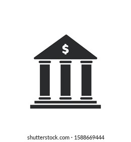 Bank icon isolated on white background. Vector illustration. Eps 10.