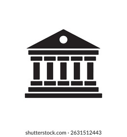 A bank icon isolated on white background. Vector illustration