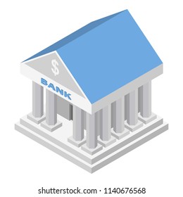 Bank icon. Isometric of bank vector icon for web design isolated on white background