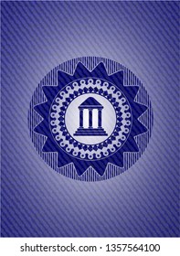 bank icon with jean texture