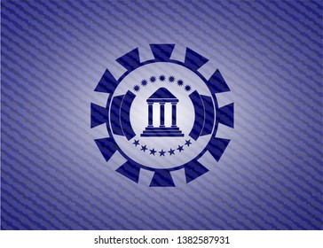 bank icon with jean texture